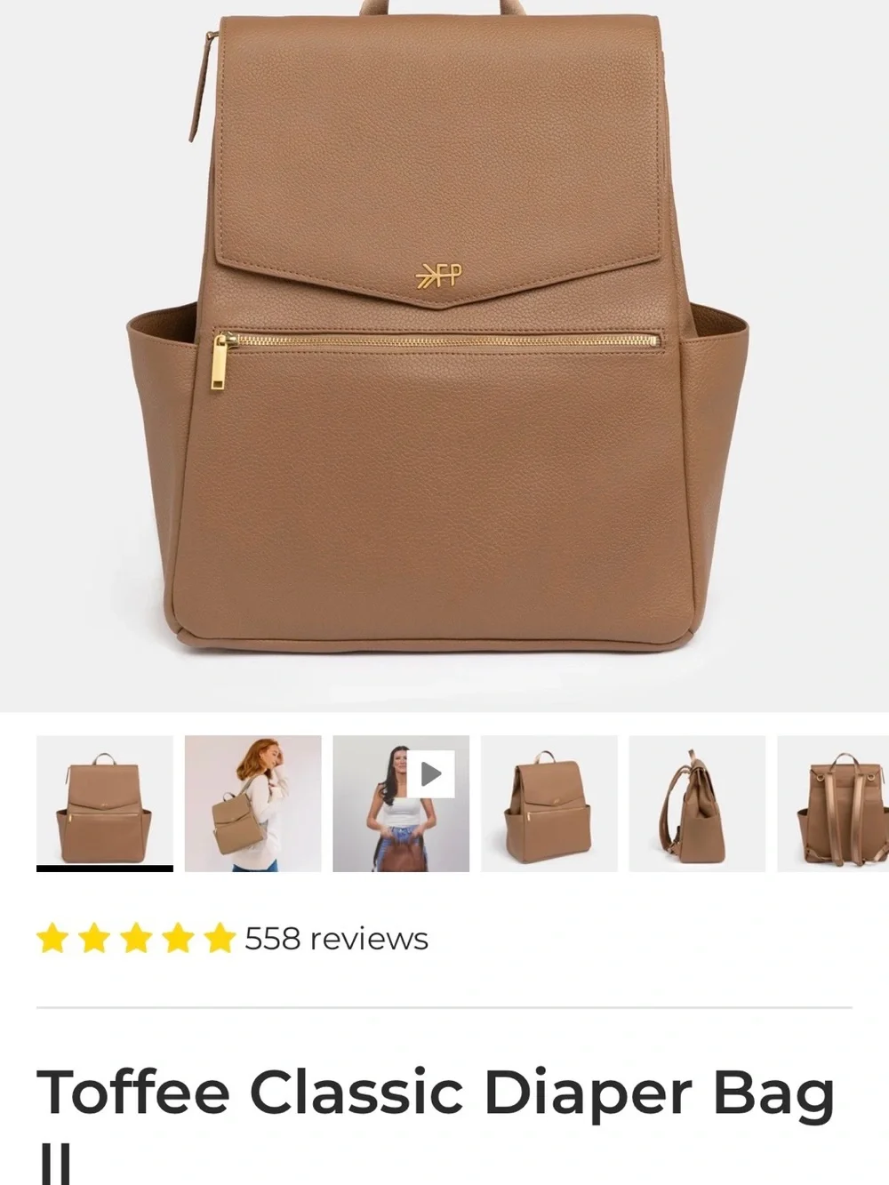 Freshly Picked classic diaper bag- Toffee